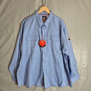 Bulwark FR iQ Series Mens 3XL Regular FR LS Blue Work Shirt CAT2 2112 NWT 0463